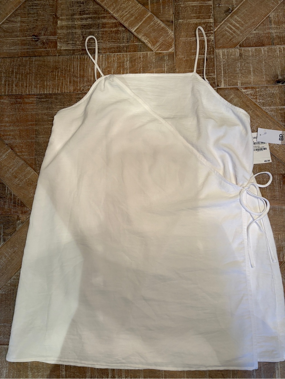White BP. mini wrap dres. Size large, new with tags.